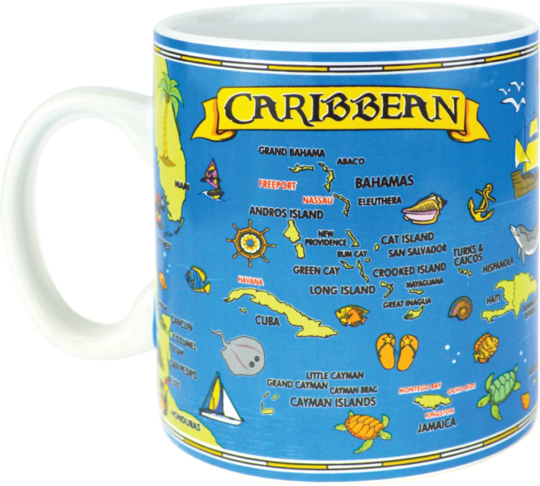 Miami Souvenirs CARIBBEAN MAP GIANT MUG