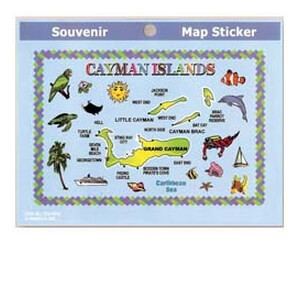 Miami Souvenirs: CAYMAN ISLAND MAP STICKERS