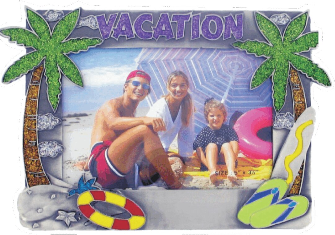 Miami Souvenirs PEWTER FRAME "VACATION"