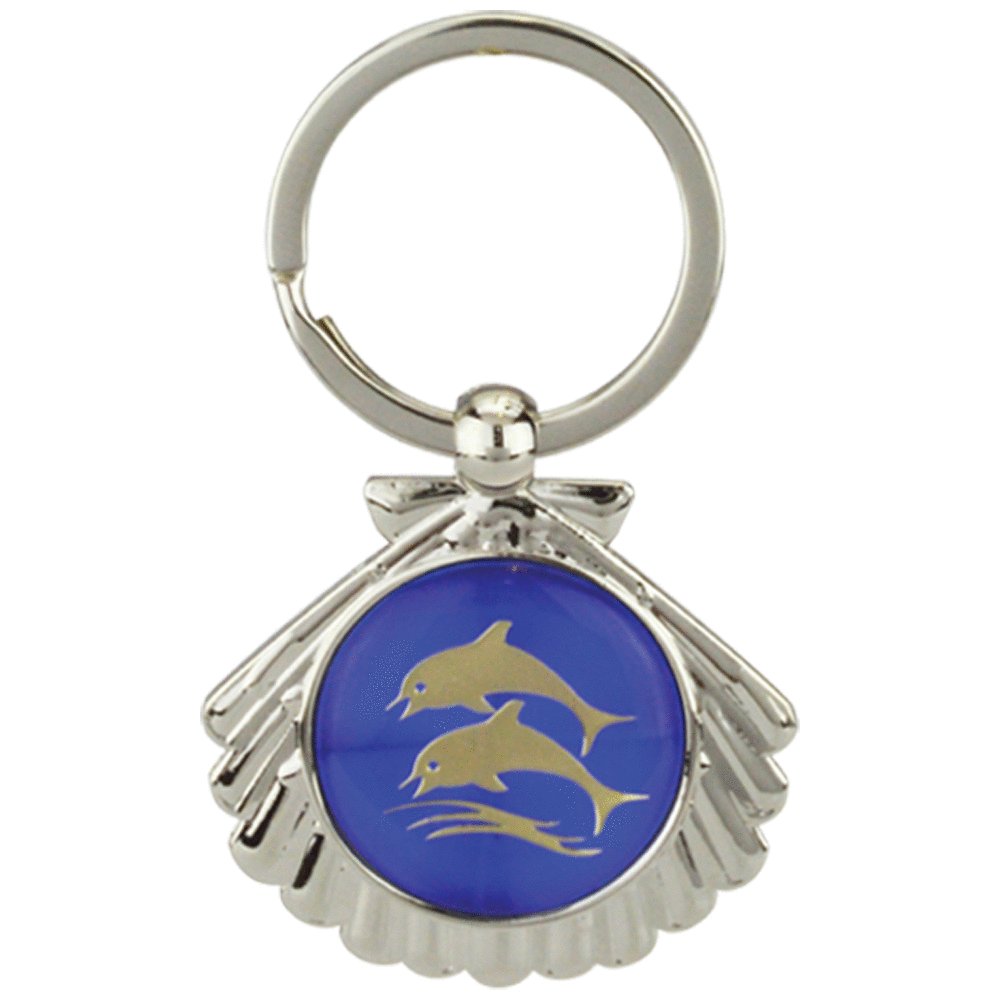 Miami Souvenirs: METAL SHELL/ DOLPHINS KEYCHAIN