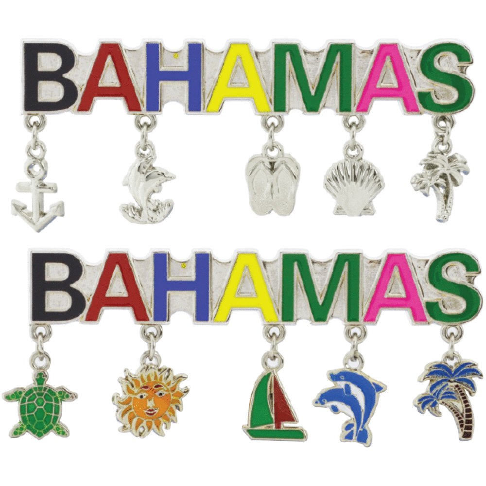 Miami Souvenirs: BAHAMAS METAL CHARM MAGNETS